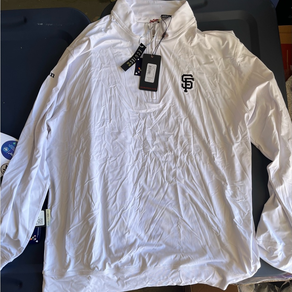 NWT SF Giants white 1/4 zip pullover